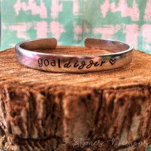 🆕 Goaldigger Stainless Handstamped Cuff Bracelet